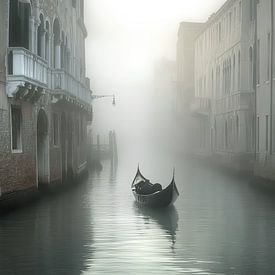 eenzame gondel in Venetië van LidyStuit