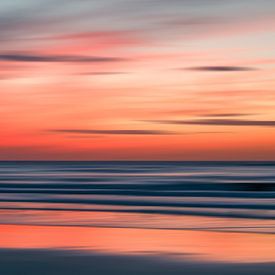 Coucher de soleil sur la mer sur Sabine Wagner