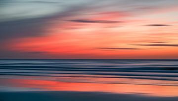 Coucher de soleil sur la mer sur Sabine Wagner