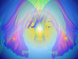 Abstracte portret vrouw van Maurice Dawson