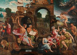 Saul an der Hexe von Endor, Jacob Cornelisz. von Oostsanen, 1526.