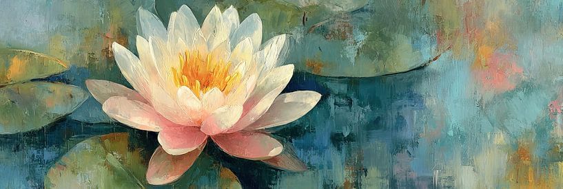 Seerose | Blumen auf blauem Wasser von Blumen Studio