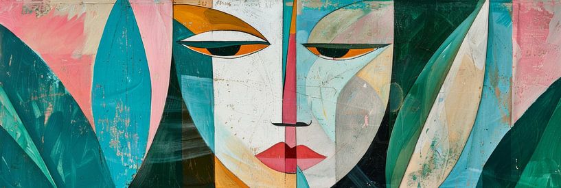 Portrait of a woman in pastel colours by Poster Art Shop