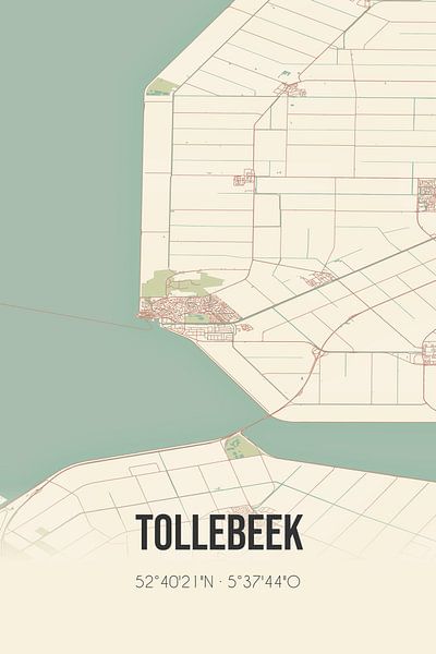Vintage map of Tollebeek (Flevoland) by Prints of Place