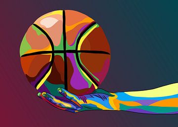 basketball in pop art by IHSANUDDIN .