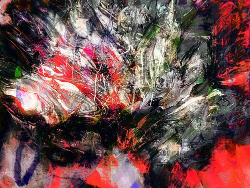 Expressionistisch bloemenboeket in Wabi Sabi stijl