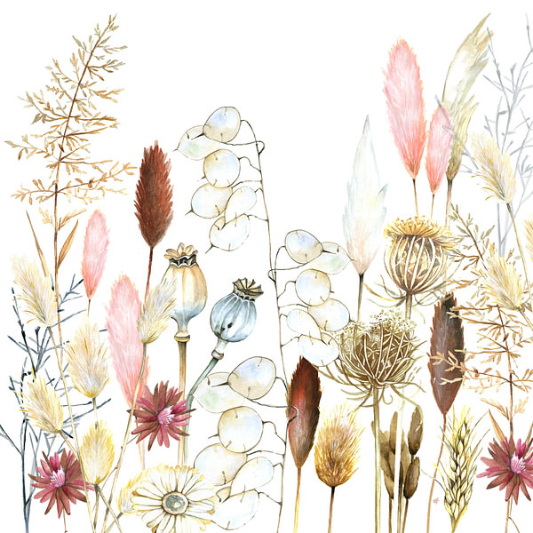 Getrocknete Blumen und Pampas-Gräser von Geertje Burgers auf ArtFrame, Leinwand, Poster und mehr