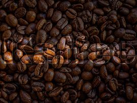 Koffiebonen met schrift