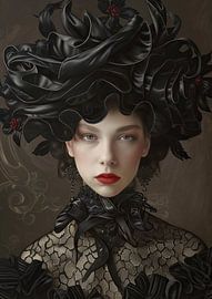 Fließende Dunkelheit Eleganz von Abstraktes Gemälde