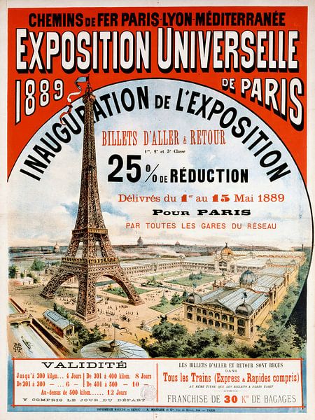 Poster Expo 1889 in Paris by Old Masters