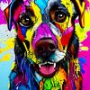 Chiens colorés III - Style Pop-Art Graffiti sur Lily van Riemsdijk - Art Prints with Color