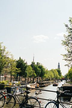 View of the Westertoren on the Prinsengracht canal by Suzanne Spijkers