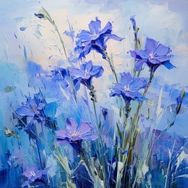 Blue flower field by Thea