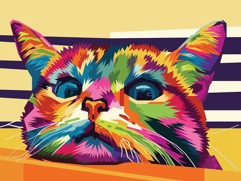 Cat in Pop Art WPAP by SW Artwork