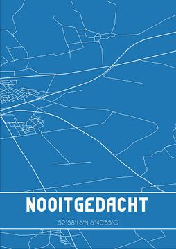 Blauwdruk | Landkaart | Nooitgedacht (Drenthe) van Rezona