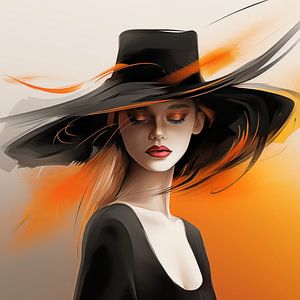 Femme avec chapeau