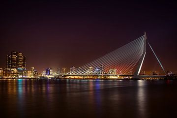 Erasmus bridge at Night van Myrna's Photography
