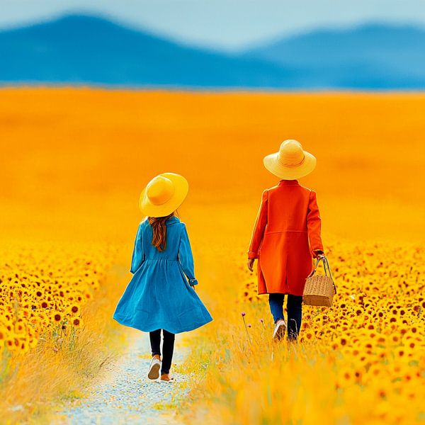 Yellow nature landscape sunflowers by PixelPrestige