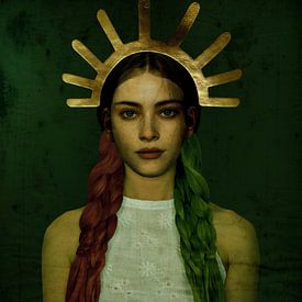 Vintage Beauty PopArt Gold Crown by Yvonne Zeldenthuis