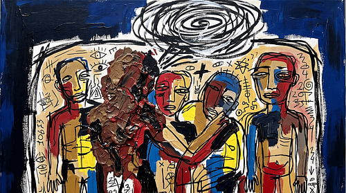 Inner Chaos Neo Expressionist Emotional Abstract Painting
