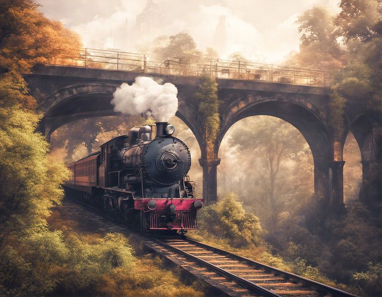 Steam train fantasy by Kees van den Burg