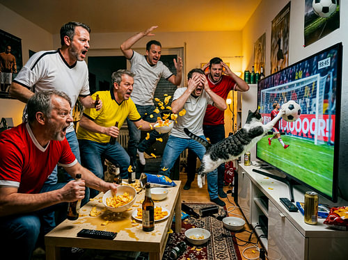 Cat Interrupts Football Night