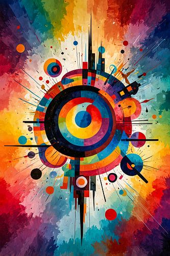 Abstract circles in bright colours
