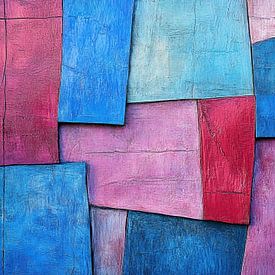 Blauw Roze | Geometrisch Blauw Roze van Modern Collection