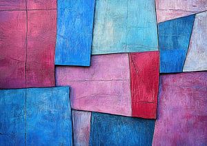 Blau Rosa | Geometrisch Blau Rosa