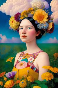 2. Blumenmädchen, digital painting von Mariëlle Knops, Digital Art