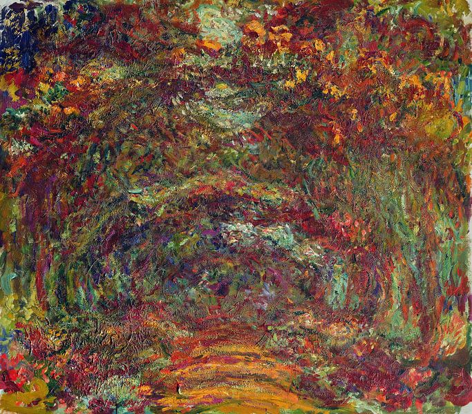 Claude Monet,The Rose Path, Giverny, 1920-22 Oil on Canvas Photo by finemasterpiece