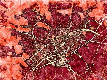 Kaart van Nîmes in de stijl 'Amber Autumn' van Maporia