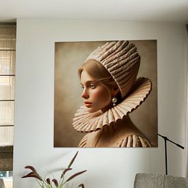 Customer photo: Portrait of Modern girl with the pearl earring Johannes Vermeer by René van den Berg, on ArtFrame