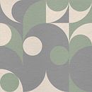 Moderne abstracte minimalistische kunst met geometrische vormen in mint, grijs, wit van Dina Dankers thumbnail