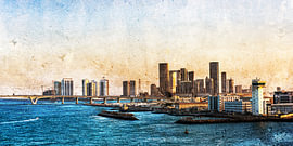 Skyline van Abu Dhabi van Dieter Walther