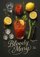 Bloody Mary Poster - Pikanter Wodka-Brunch-Cocktail