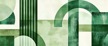 Abstract geometric shapes in green by Poster Art Shop