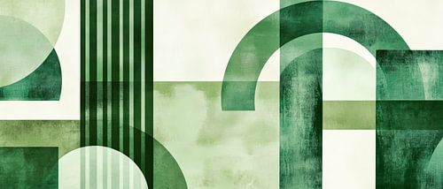 Abstracte geometrische vormen in groen