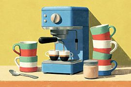Stillleben mit einer Retro-Kaffeemaschine