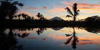 Panorama van zonsopkomst op Bali met vulkaan Agung van Ellis Peeters thumbnail
