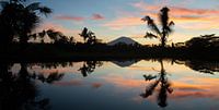 Sunrise in Bali with volcano Mount Agung