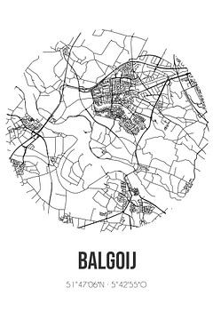 Balgoij (Gelderland) | Landkaart | Zwart-wit van Rezona