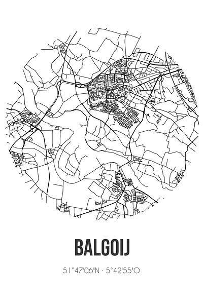 Balgoij (Gelderland) | Karte | Schwarz und Weiß von Ortsdrucke
