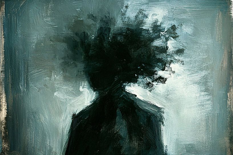 Dunkle abstrakte Silhouettenmalerei von Imperial Art House