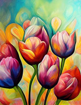 Bright tulips by Bert Nijholt
