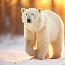Eisbär an einem sonnigen Wintertag von Schwarzer Kaffee