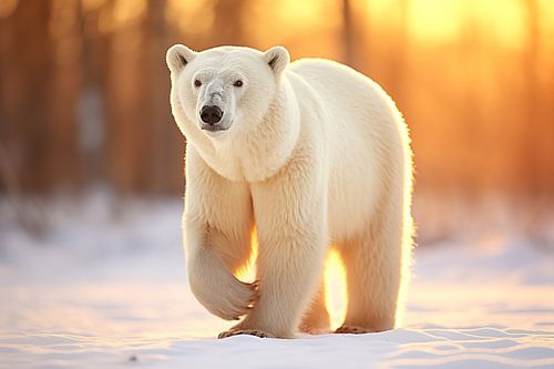 Eisbär an einem sonnigen Wintertag