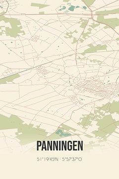 Vintage map of Panningen (Limburg) by Rezona