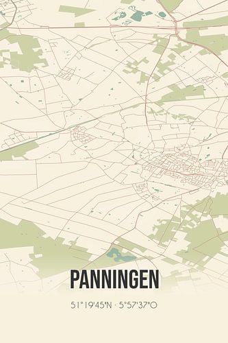 Vintage landkaart van Panningen (Limburg)