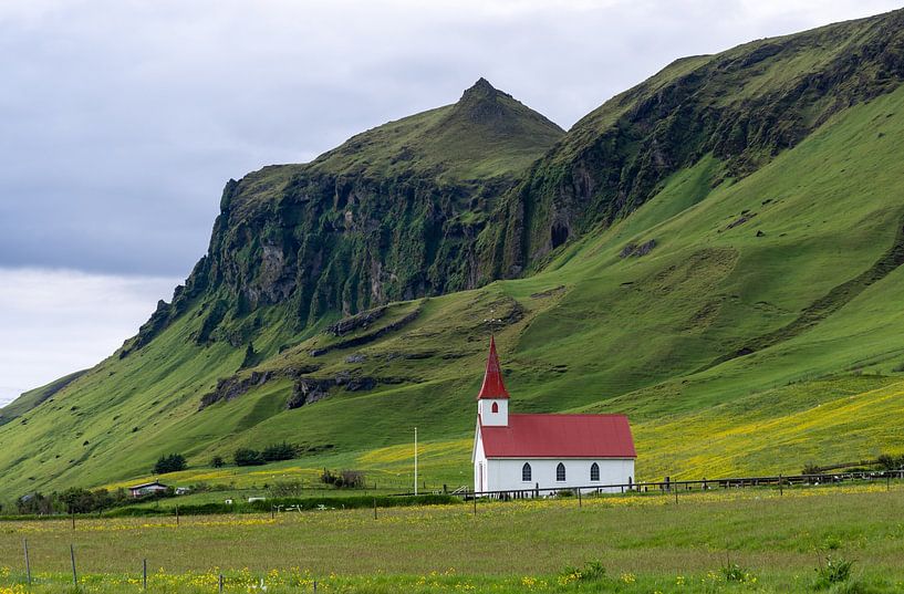 Église islandaise près de Vik i Myrdal par Adelheid Smitt